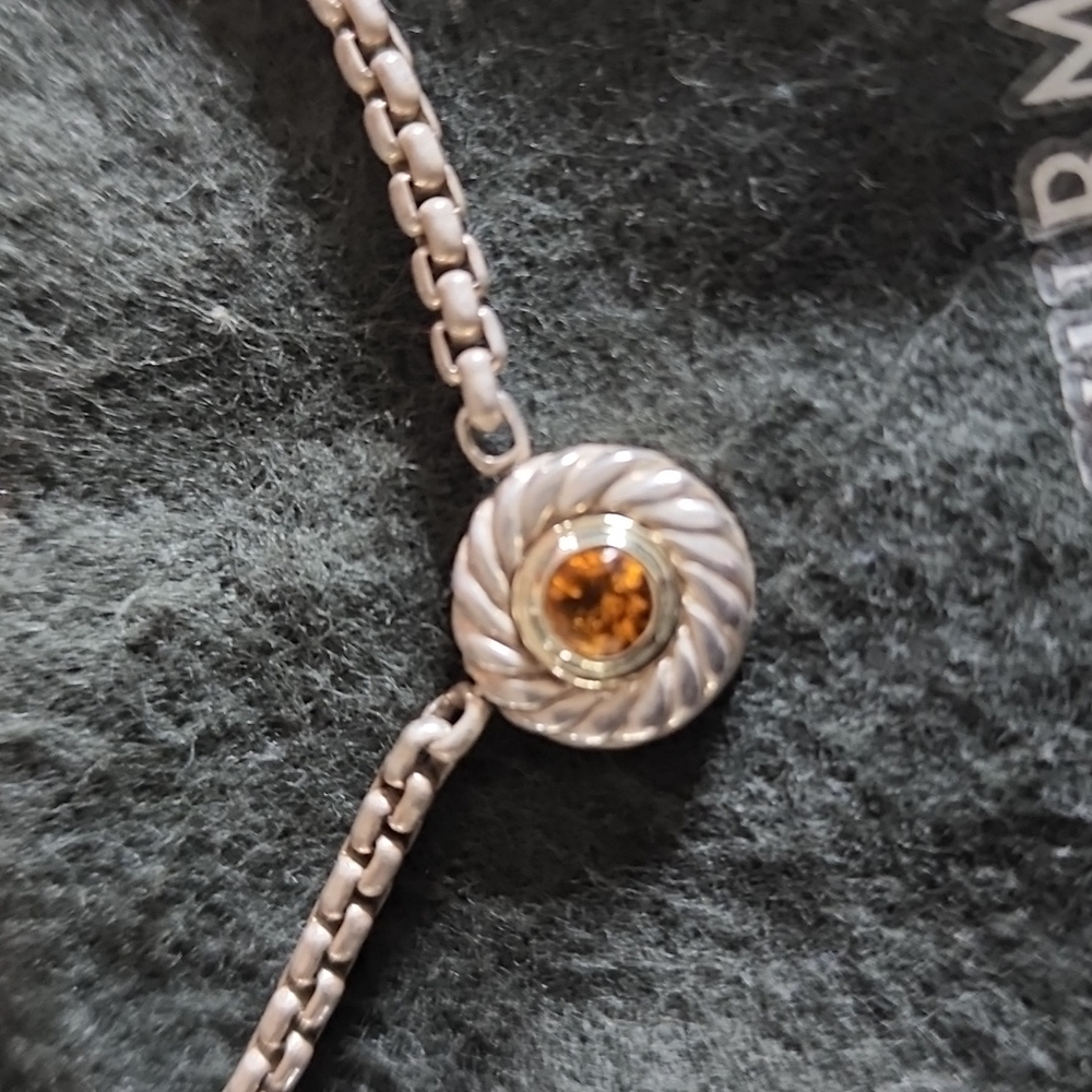 David Yurman citrine 16 inch sterling silver necklace - Picture 2 of 4